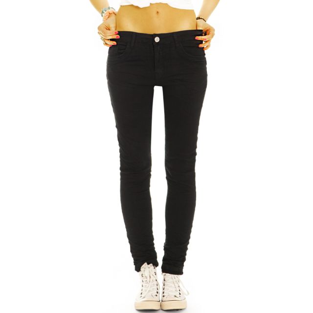 Low Waist Hose hüftige Röhrenjeans Skinny Stretch schwarze Slim Fit Hüftjeans - Damen - j42p