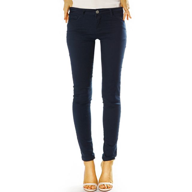 Skinny-fit-Jeans Low Waist Hose enge Hüftjeans Skinny Hosen unifarben - Damen - j19e-1