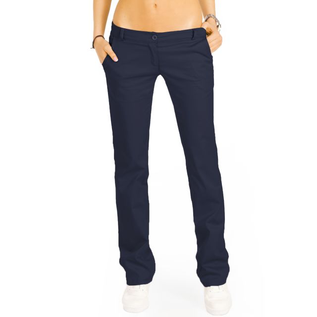 Damen Chinos - Sommerliche Stoffhosen mit ausgestelltem Bein - j20k - Dunkelblau