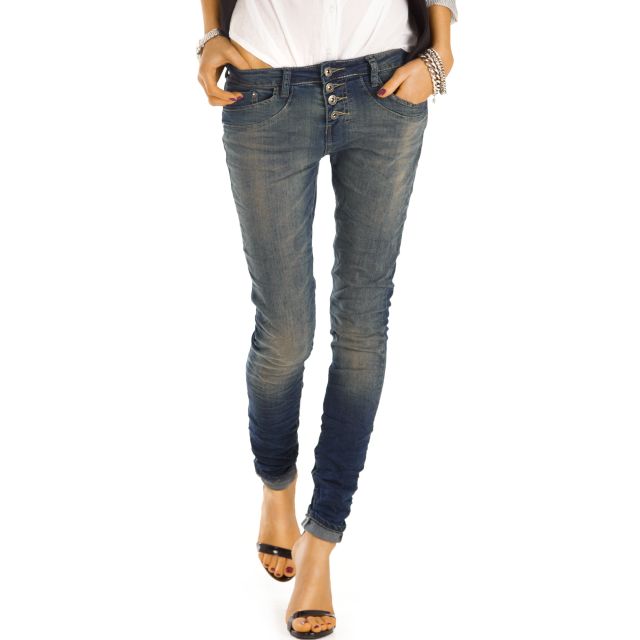 be styled Jeans - Schmale Damenjeans im ausgewaschenen Used-Style - Damen -  j41f