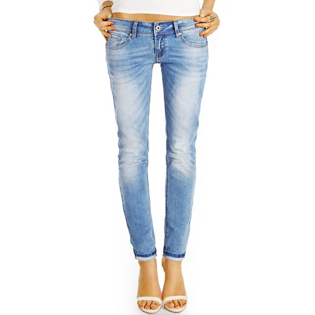 Low Waist Hüftjeans Hose im lockeren bequemen Boyfriend Relaxed Fit - Damen - j7g-2
