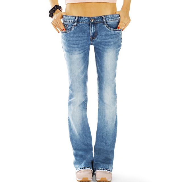 be styled Bootcut Jeans Hose Medium Waist - Schlagjeans in Stretch Slim Fit Passform - Damen - j16p