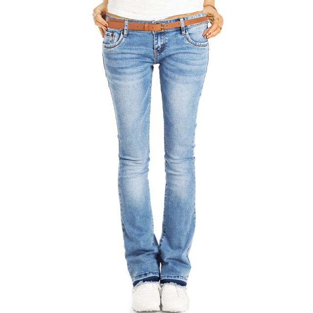 Bootcut Jeans Hüftjeans Hose Schlagjeans - offener Saum - Stretch Fit Passform  - Damen - j40g-2