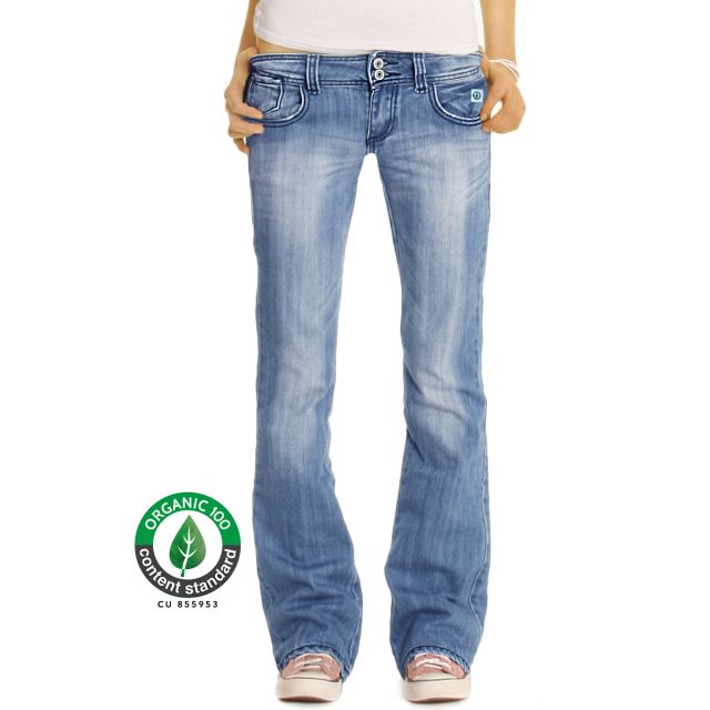 BE STYLED Premium Bootcut Jeans Hose - hüftige Jeans in klassischer Passform, Organic Baumwolle  -  Damen - j06x-BIO