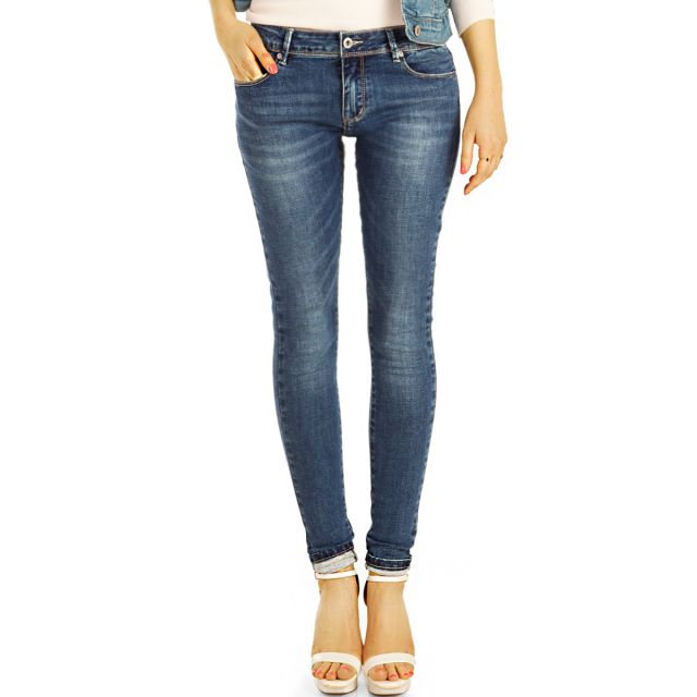 Hüftjeans Vintage Röhrenjeans Skinny Hosen low waist Jeans Slimfit - Damen - j15k-2