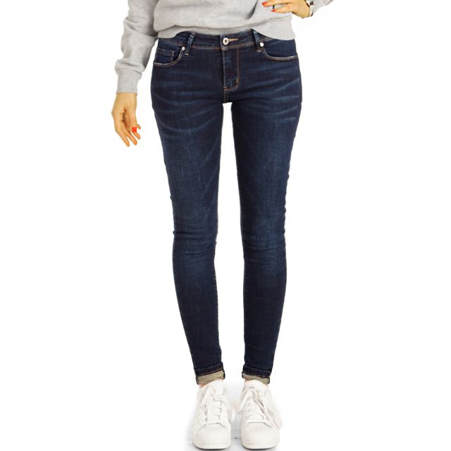 Hüftjeans Vintage Röhrenjeans Skinny Hosen low waist Jeans Slimfit - Damen - j15k-2