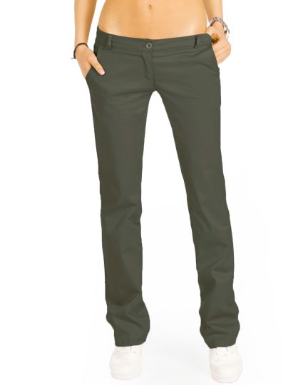 Damen Chinos - Sommerliche Stoffhosen mit ausgestelltem Bein - j20k